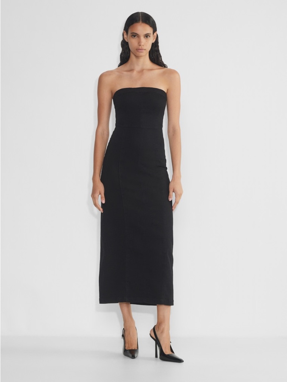 Aritzia 90s Strapless Denim Tube Maxi Dress - Dark Wash